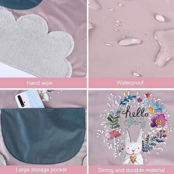 Nova Pick Floral Bunny Waterproof Kitchen Apron with Hand Towel (Buy 1 Get 1 Free)