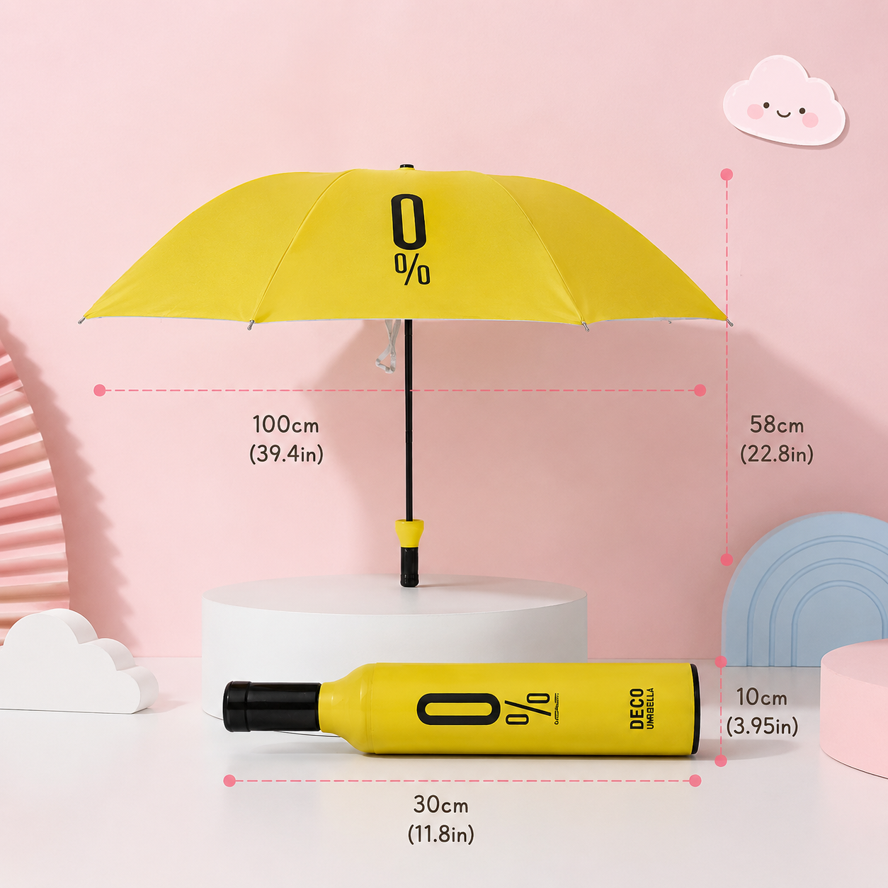 NovaPick™ Premium 0% Bottle Umbrella – 3-Fold Portable Travel Umbrella with Waterproof Wine Bottle Case (UV Protection & Anti-Wind)