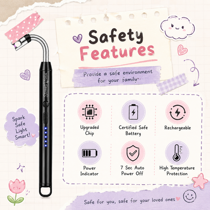 NovaPick™ Premium Rechargeable Electric Arc Lighter – 360° Flexible, Windproof & Flameless