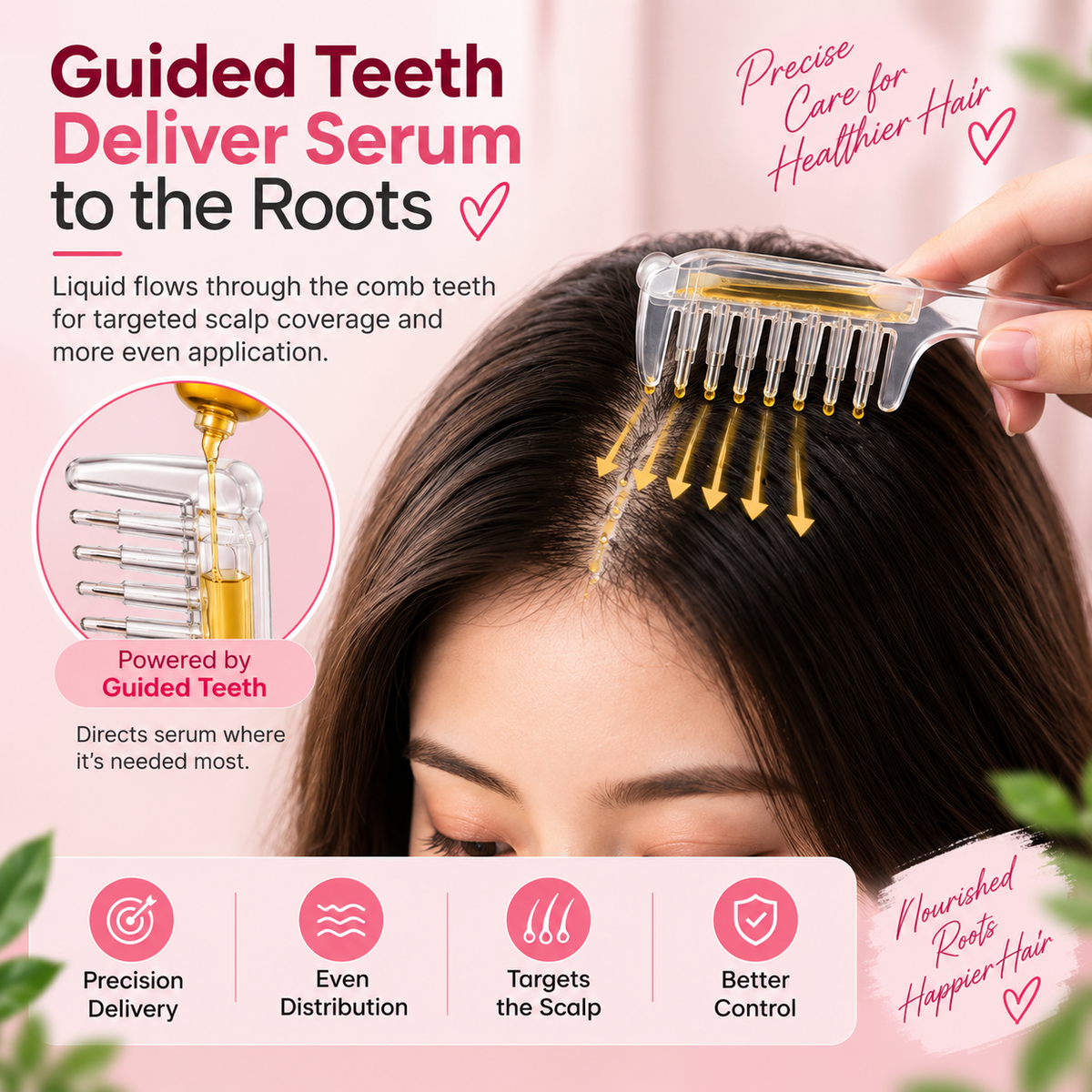 Premium Hair Oil & Serum Applicator Comb.