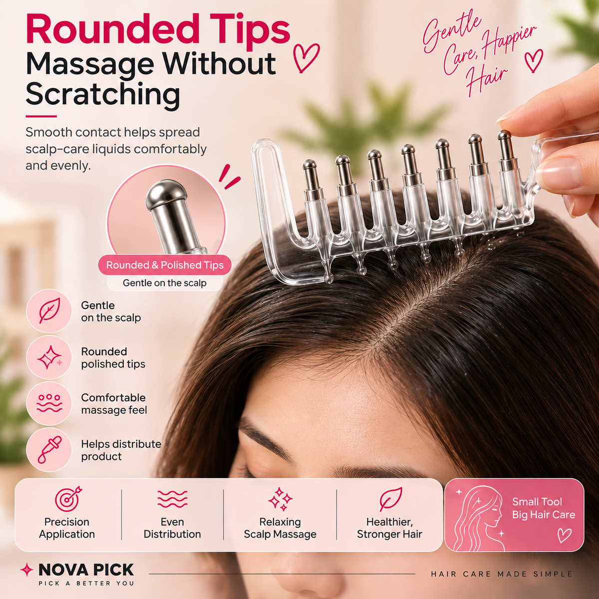 Premium Hair Oil & Serum Applicator Comb.